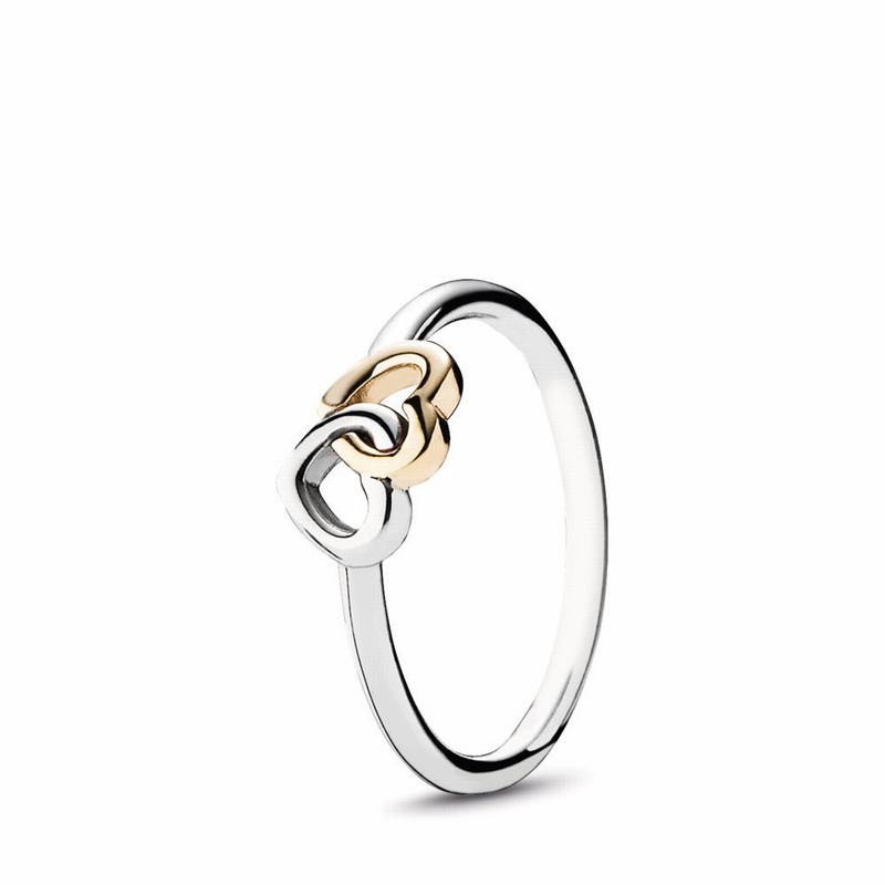 Pandora Heart To Heart Stackable Ring - Two Tone - Canada | WT6369SO